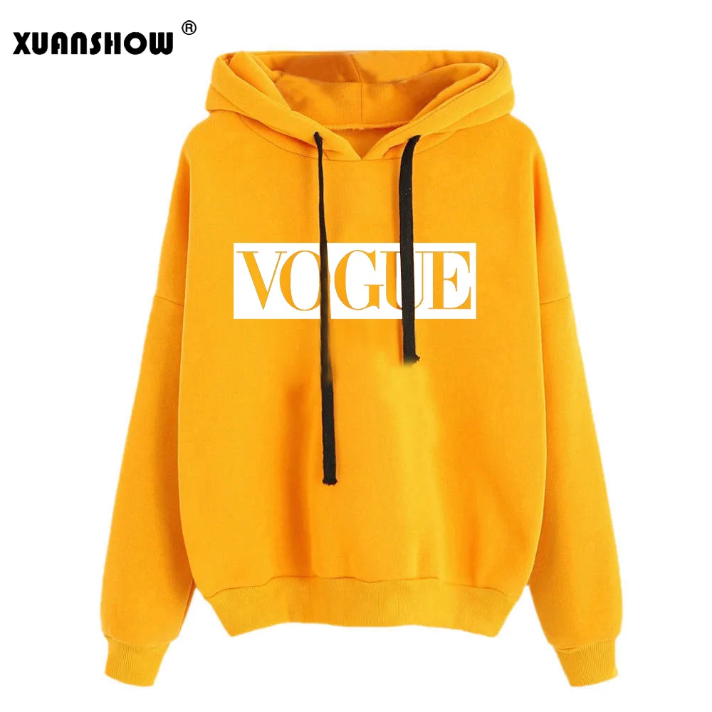 XUANSHOW Для женщин толстовки осень-зима с длинным рукавом Перемычка Hoody пуловер Блуза Топ Bluzy; искусственная кожа; Прямая(дропшиппинг); Damskie Sudadera Mujer - Цвет: Yellow and White