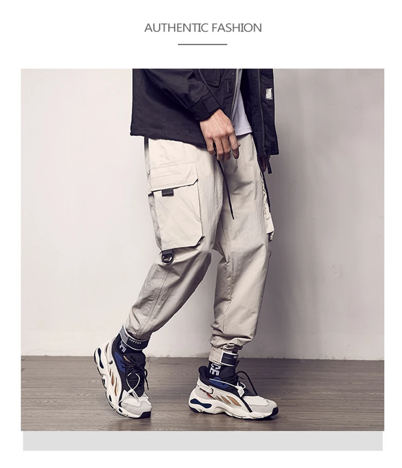 Брюки карго мужские модные повседневные мужские штаны уличная карманы Jogger Брюки 2019 новые тактические брюки хип хоп мужские джоггеры Harajuku