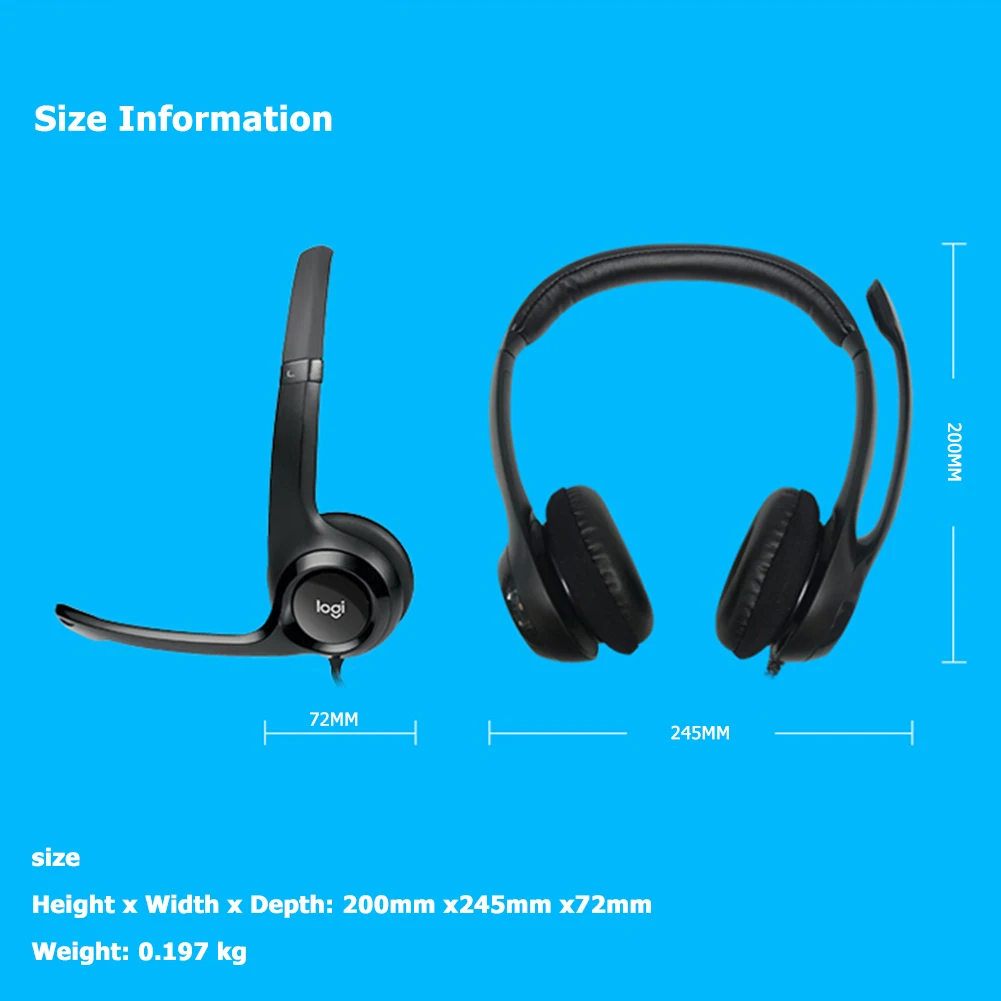 Logitech H390 Casque Filaire Stéréo avec Microphone Antibruit, USB