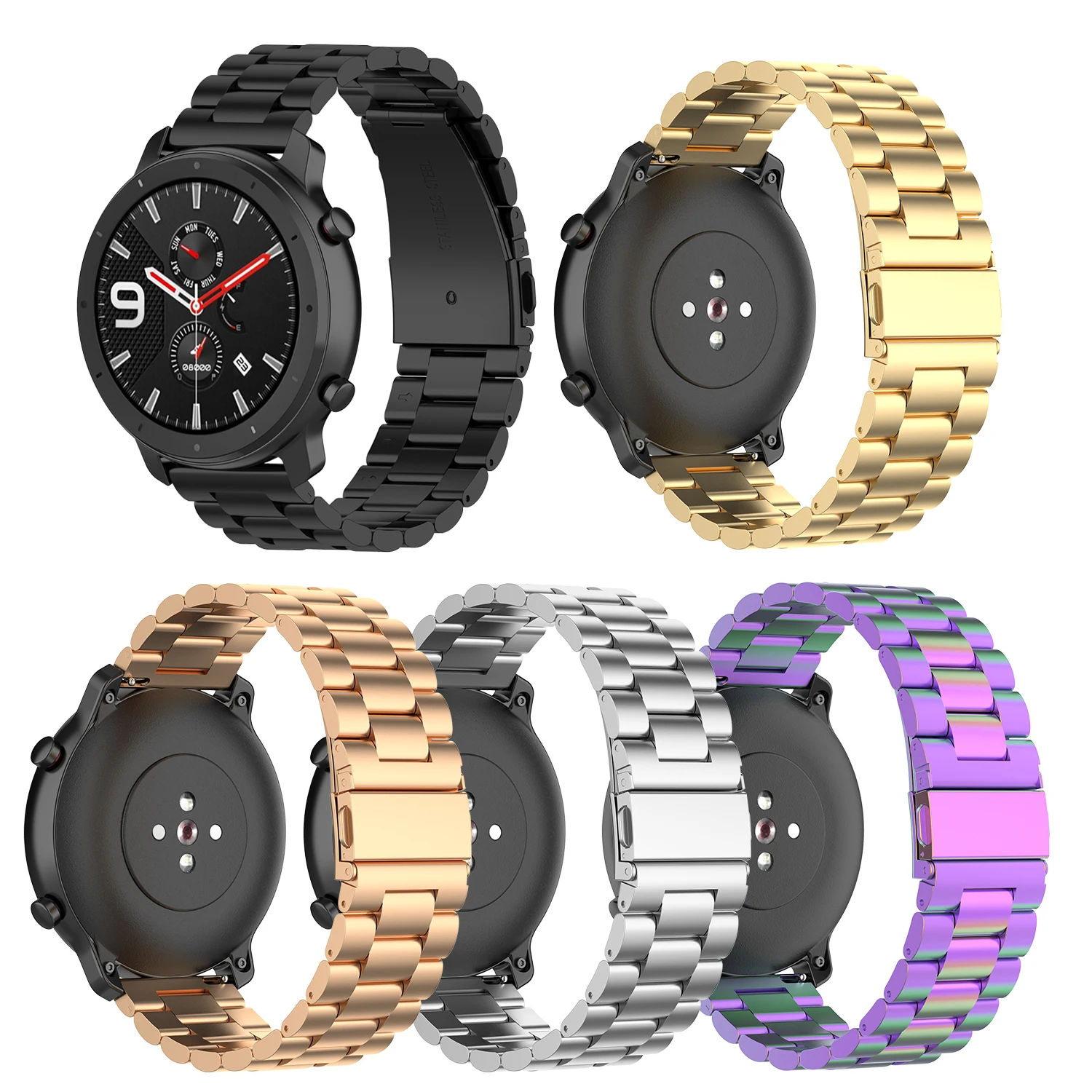 Металлический ремешок из нержавеющей стали для Xiaomi Amazfit GTR 47 мм Brace; et Band для Amazfit GTR 42 мм Смарт-часы аксессуары