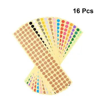

16pcs Circle Stickers Handwritten Sticky Self Adhesive Dot Circle Paper Labels Coding Labels for School Home Shop Office Stores