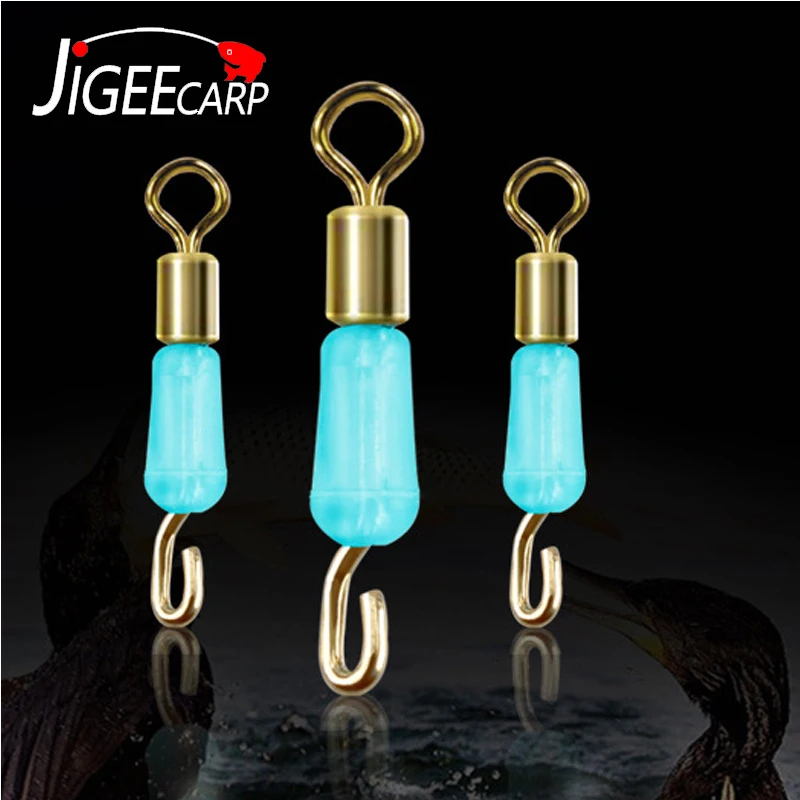 

JIGEECARP 20PCS Carp Silicone Fishing Swivels Rolling Quick Change Swivel Yellow Carp Fishing Accessories Barrel Terminal Tackle