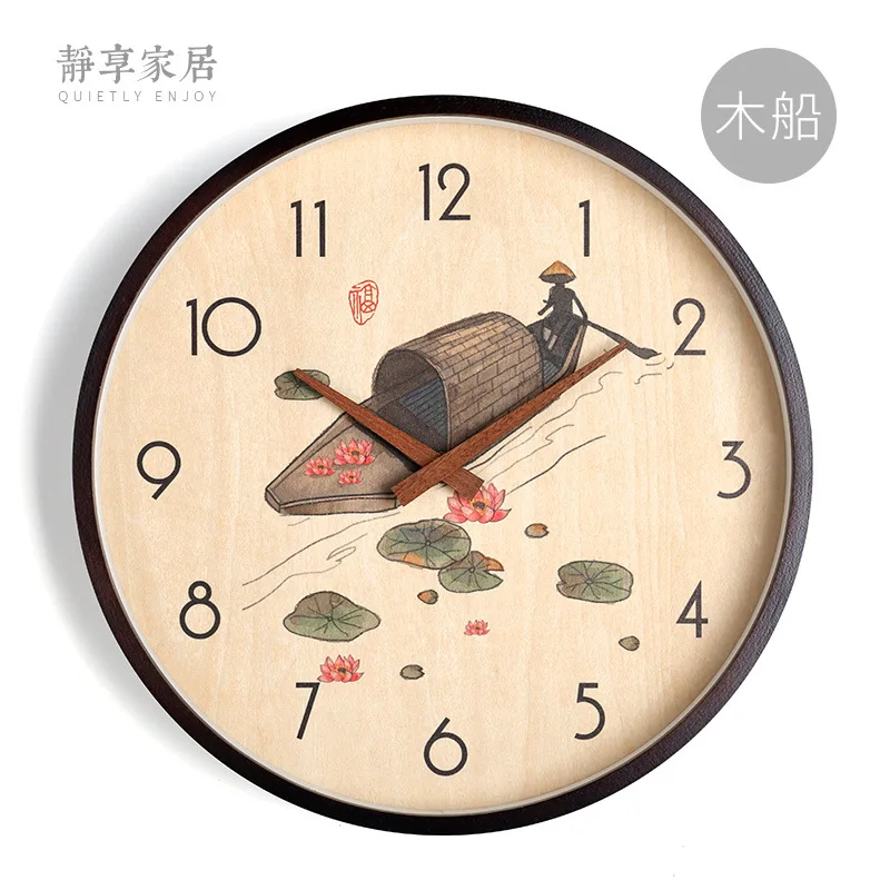 Бесшумные настенные часы из античного дерева современные кухонные Ретро-часы в