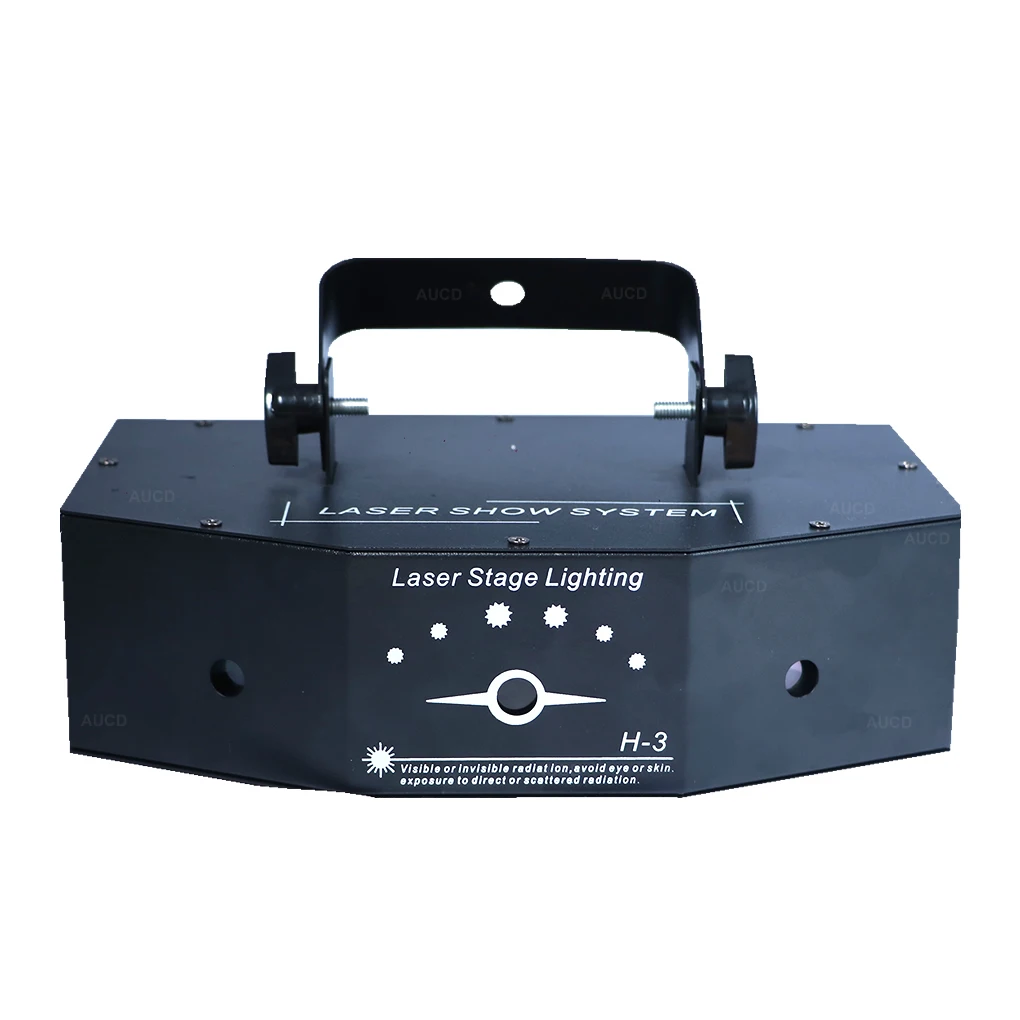Вращающийся RGB проектор с 3 головками AUCD 500 МВт движущиеся лучи лазерные огни DMX