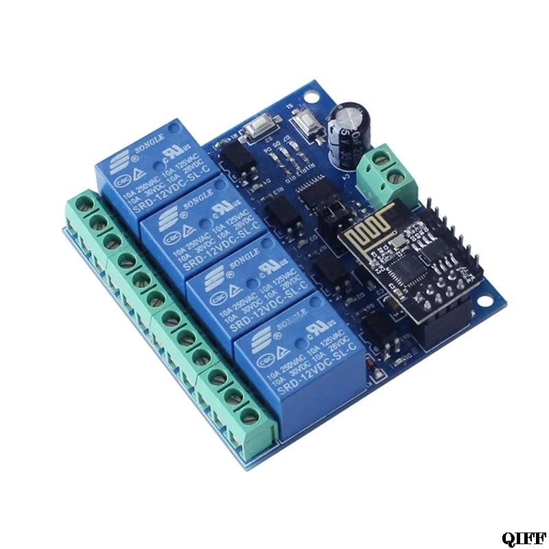 DC 12 В ESP8266& ESP-01 Wi-Fi релейный модуль четыре канала для умного дома интеллектуальная мебель
