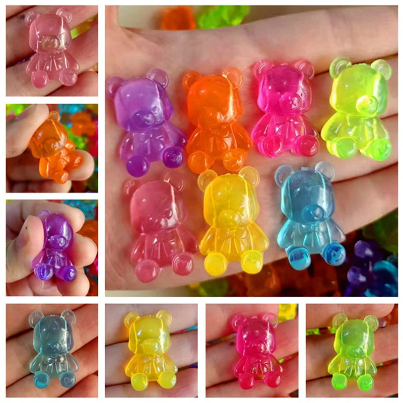 

100Pcs Korean Soft Rubber Cartoon Bear Miniature Kawaii Cabochon Scrapbooking Phone Case Decoration Craft DIY Jewelry Findings