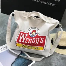 Женская сумка новая стильная модная женская сумка через плечо в Корейском стиле с принтом Холщовая Сумка через плечо женская сумка поколение