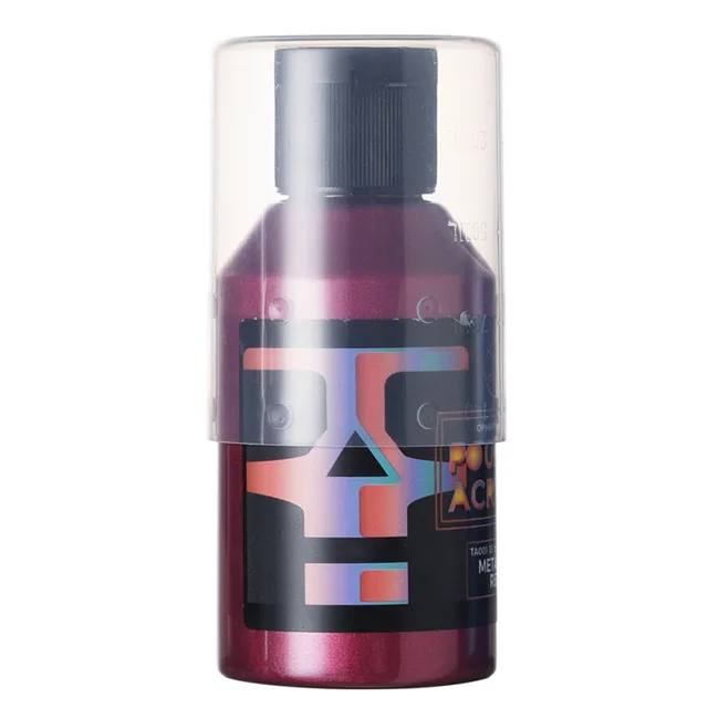 OPHIR 100ML Professional Pouring Acrylic Paint Fluid Marbling Paint for Artist DIY Art Supplies 36 Colors for Choose NO.35 METALLIC RED