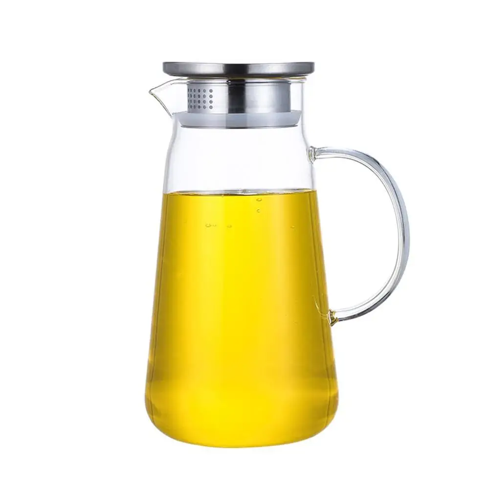 1400ml 900 мл/1400 мл стеклянный чайник, кувшин для воды, термостойкий стеклянный чайник с ручкой, фильтр с крышкой, контейнер для сока, чашка для дома и офиса - Цвет: 1400ml