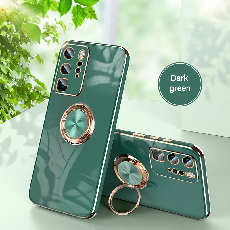 Sang Trọng Dễ Thương Hình Bầu Dục Trái Tim Kính Cường Lực Điện Thoại Ốp Lưng Cho Huawei P40 P30 Giao Phối 30 20 Pro Nova 7 6 5 Gương Ốp Lưng Silicon Funda huawei phone cover