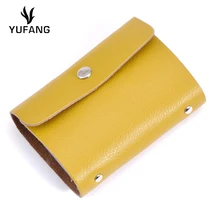 Yufang чехол для кредитных карт для женщин и мужчин, кошелек из натуральной кожи для карт, 26 карт, кошелек для визиток, цветной Карди