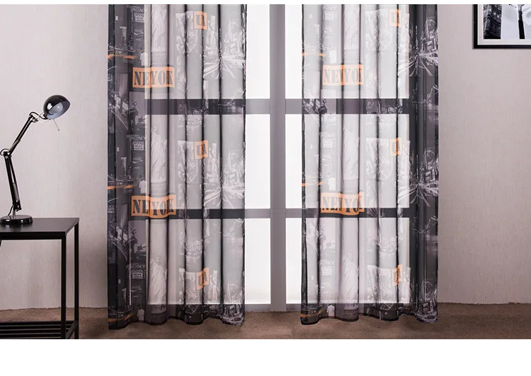 [Babe] Manufacturers Direct Selling Foreign Trade Curtain Finished Product New York Printed Curtain Living Room Window Screen(S