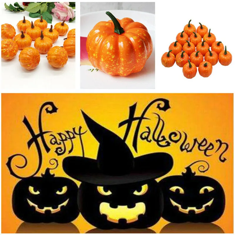 

12Pcs Mini Artificial Foam Pumpkins Golden Fake Vegetable Autumn Pumpkins Halloween Pumpkin Thanksgiving Party Home Decoration