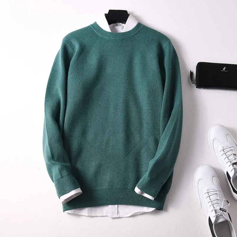 

Sparsil Men Winter Warm O-Neck Cashmere Pullovers Full Sleeve Thick Soft Wool Sweaters Autumn Comfortable Knitted Jumpers