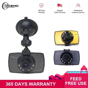 

VEHEMO 2.4 Inch Dash Cam Car DVR Camera Full HD 1080P Drive Video Recorder Registrator Auto Dashboard Dual Dashcam Black DVRs