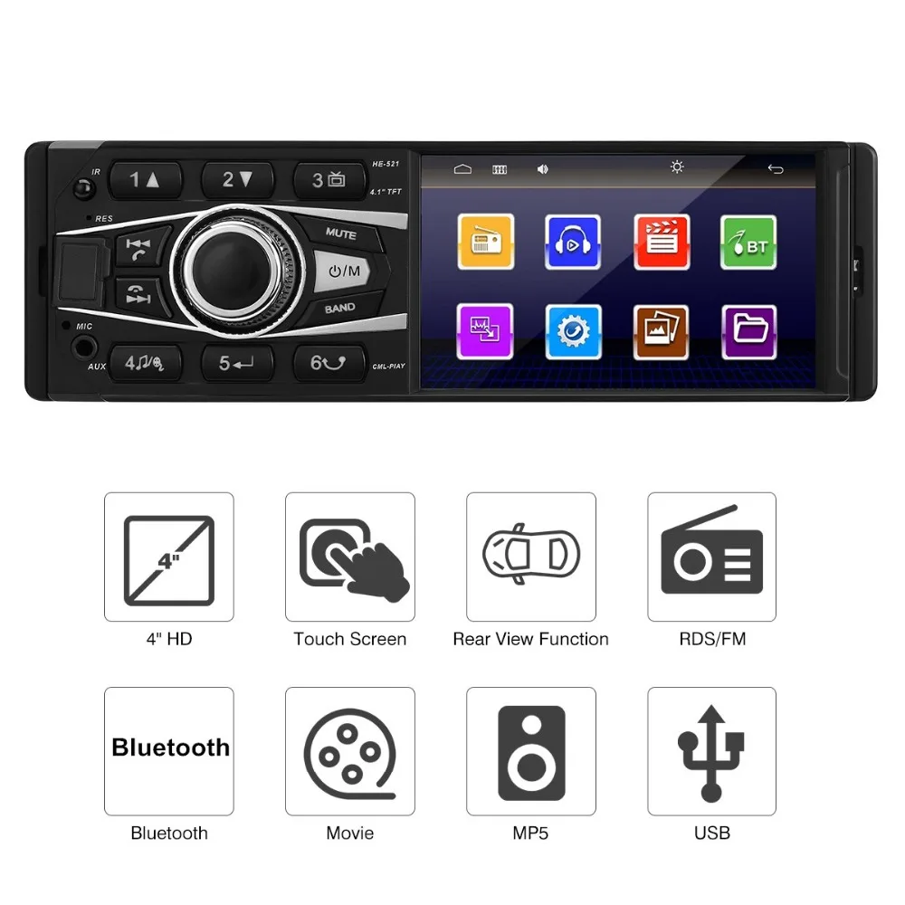 1din 4 дюйма Автомобильный MP5 плеер 800*480 FM Bluetooth Авто сенсорный автомобильный стерео приемника Sopport USB SD RDS заднего вида Камера