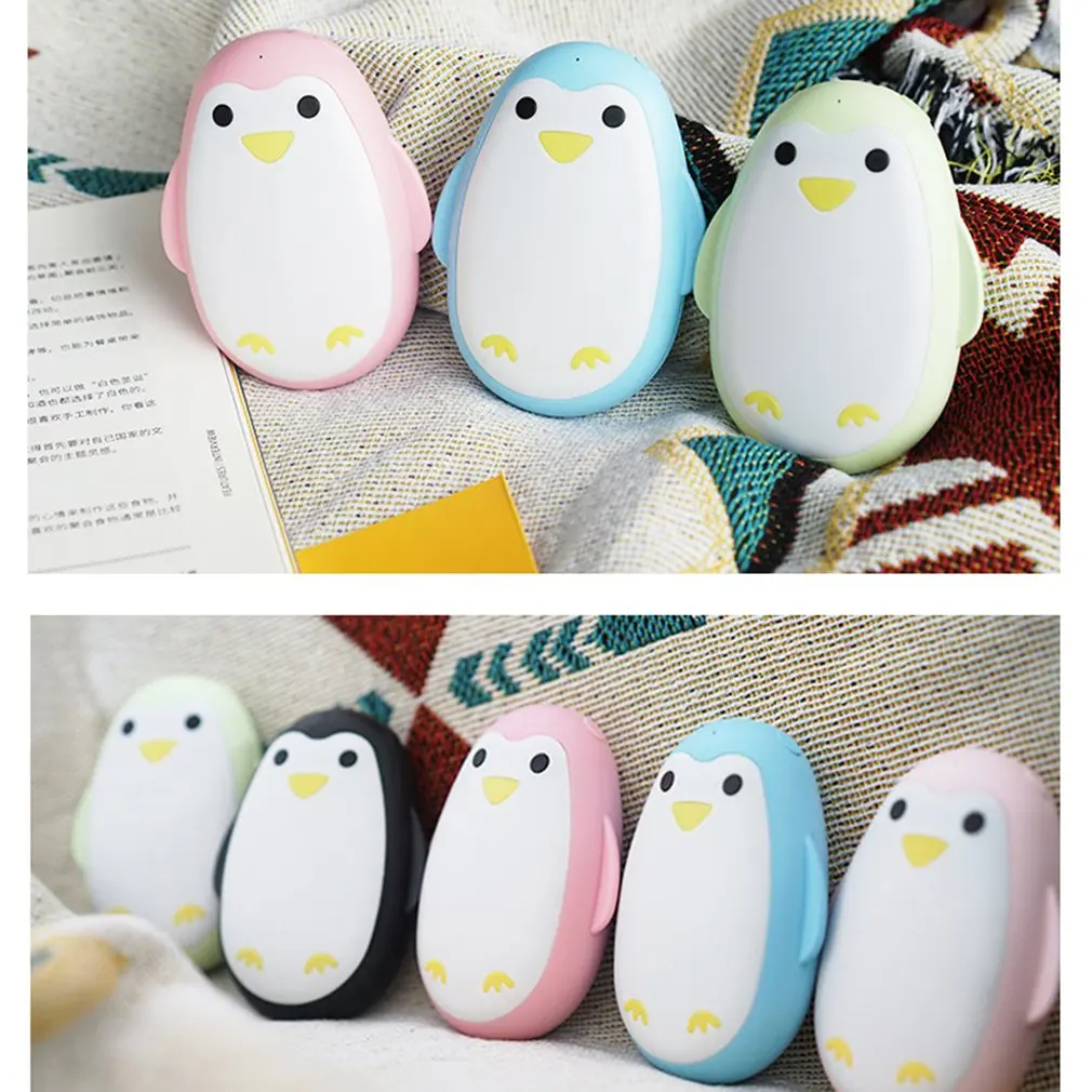 

5200mAh USB Hand Warmer Power Bank PVC Penguin-shaped Mobile Phone Charger Portable Winter Body Warmer Warmth Handy