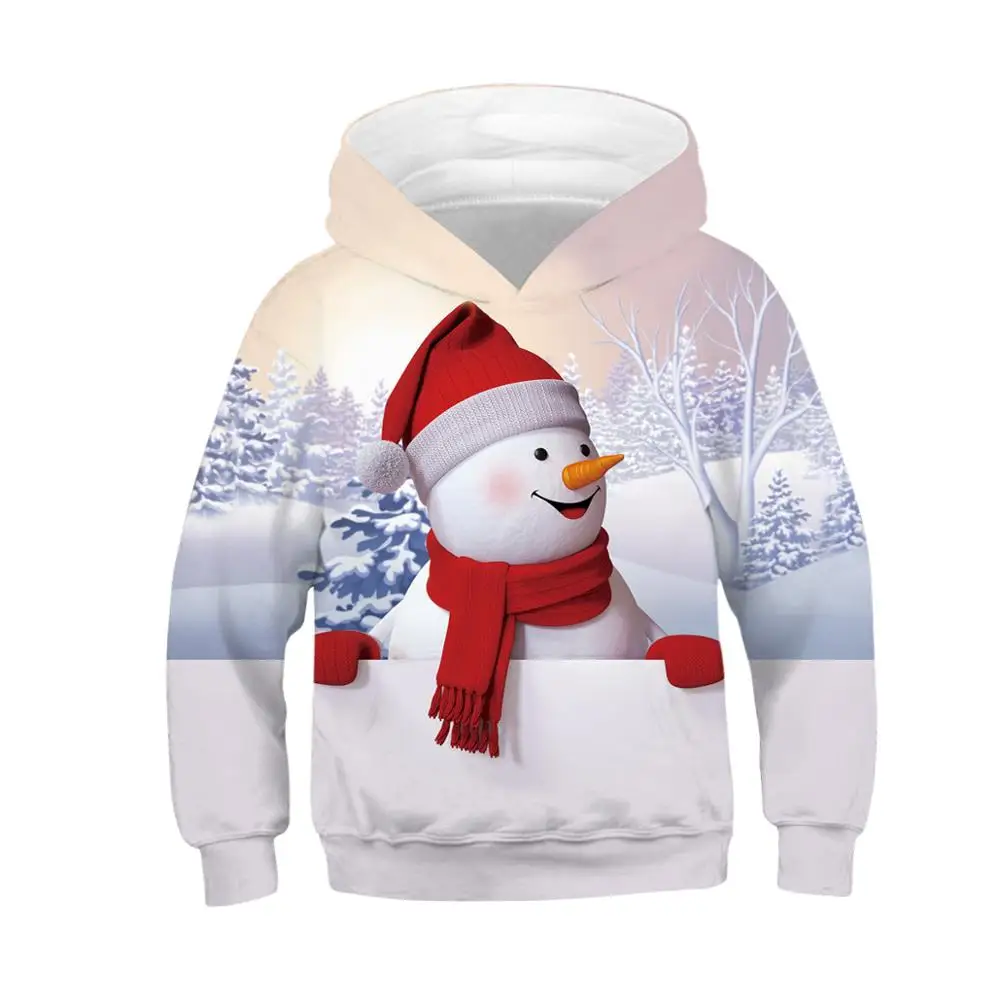 

Kids Sweatshirt 2019 New Arrival Christmas Boys Girls Hoodies Cute Funny Jacket Santa Claus Snowman Printed Cosplay Hoodies