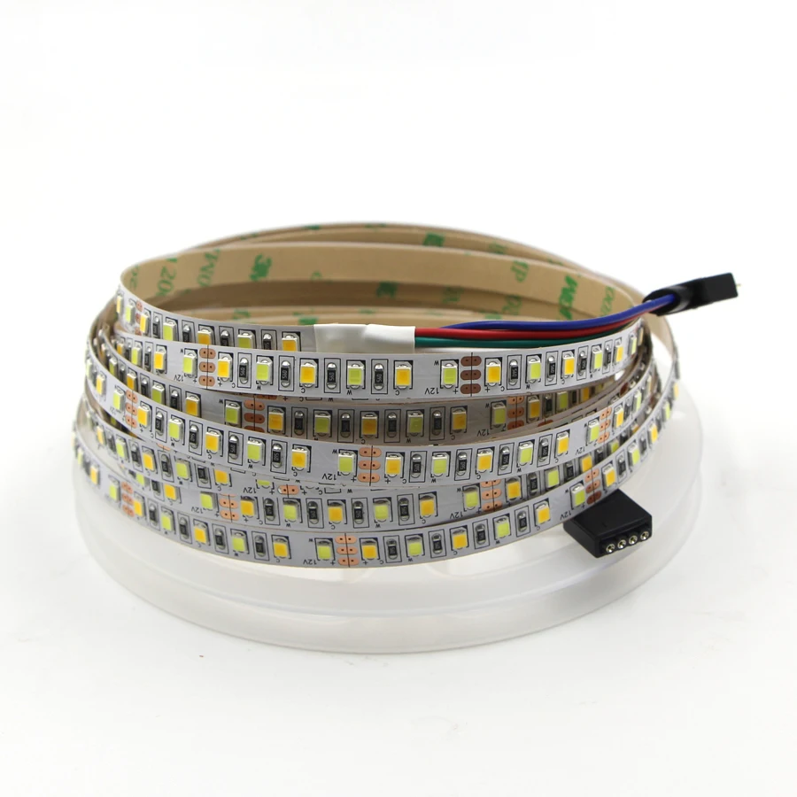 5 м двойной Цвет ультратонкое естественное освещение CRI&gt90 SMD2835 CCT затемнения