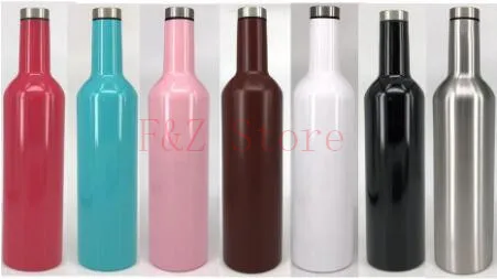 

10pcs 750ml 25oz Vacuum sample Wine Bottle 304 stainless steel flask Double Wall Vacuum Insulated Beer Wine Glasses Travel