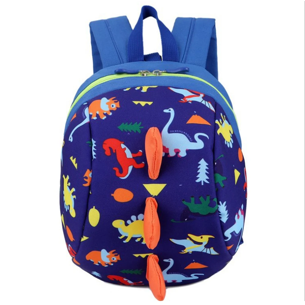 Детский рюкзак для девочек и мальчиков, анти-потеря рюкзак в виде динозавра безопасное обучение ходьбе поводок для детей - Цвет: Royal Blue