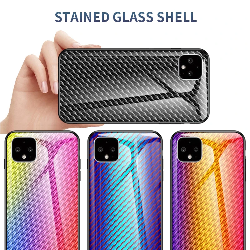 Для Google Pixel 3A 3 2 XL чехол твердое закаленное стекло градиент углеродное волокно