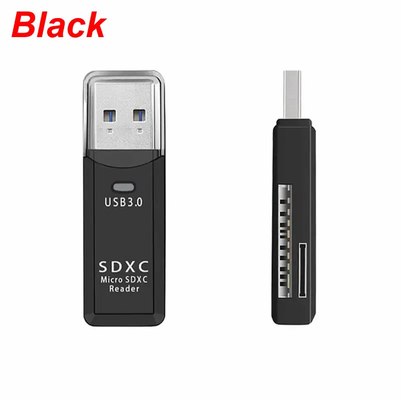 2в1 USB 3,0 высокоскоростной адаптер считыватель карт памяти Micro SD TF SD считыватель карт памяти для ПК ноутбука - Цвет: Black