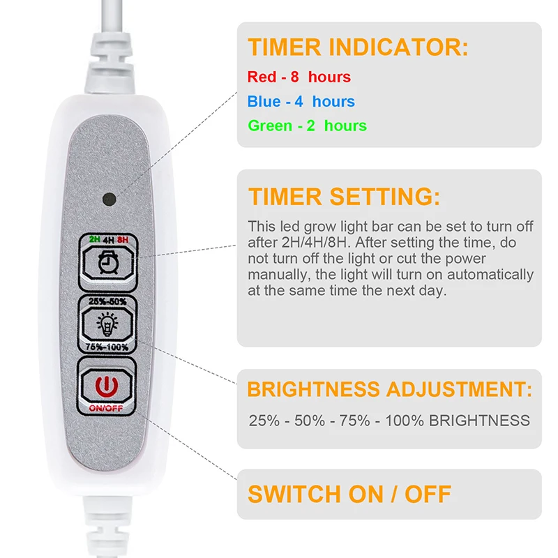Led Grow Light Grow Light USB Timer Phyto Lamp For Plants Dimmable LED Lamp Phytolamps Full Spectrum Hydroponics Growing Lamps