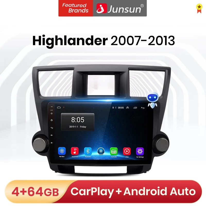 Мультимедийный плеер Junsun V1 Pro автомагнитола 2 din на Android 10 4 Гб ОЗУ 64 ПЗУ с GPS