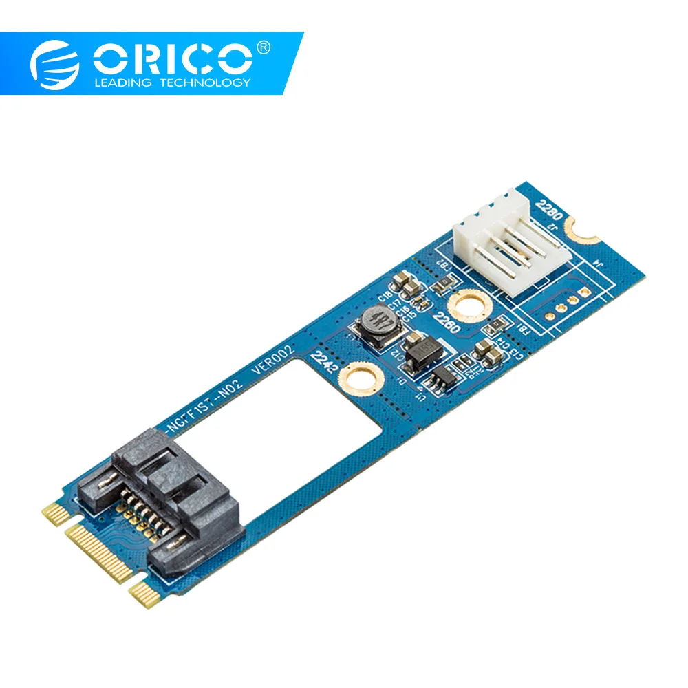 

ORICO SATA 7PIN to M.2 NGFF Adapter With Power SSD Adapter SATA to M.2 Adapter For 2242 2260 2280 SATA 3 to M.2 NGFF SSD