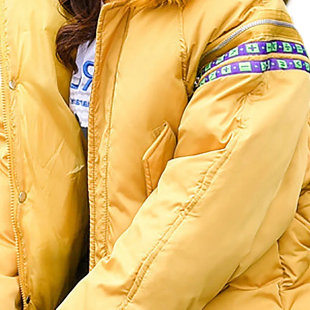 Winter Female Down Coat Jacket Women Stand Zipper Pocket Button Hooded Down Jacket Oversized Womens Short Parka Korean Style
