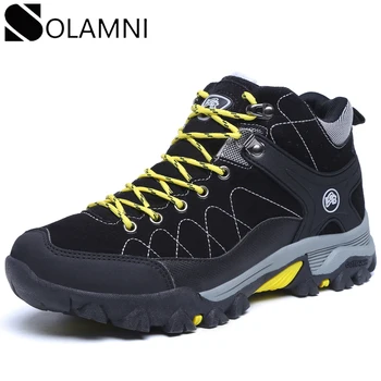 

Brand Winter Men Snow Boots Warm Plush Anti-Slip Ankle Boots For Women Waterproof Outdoor Sneakers Couple Durable Hiking Shoes