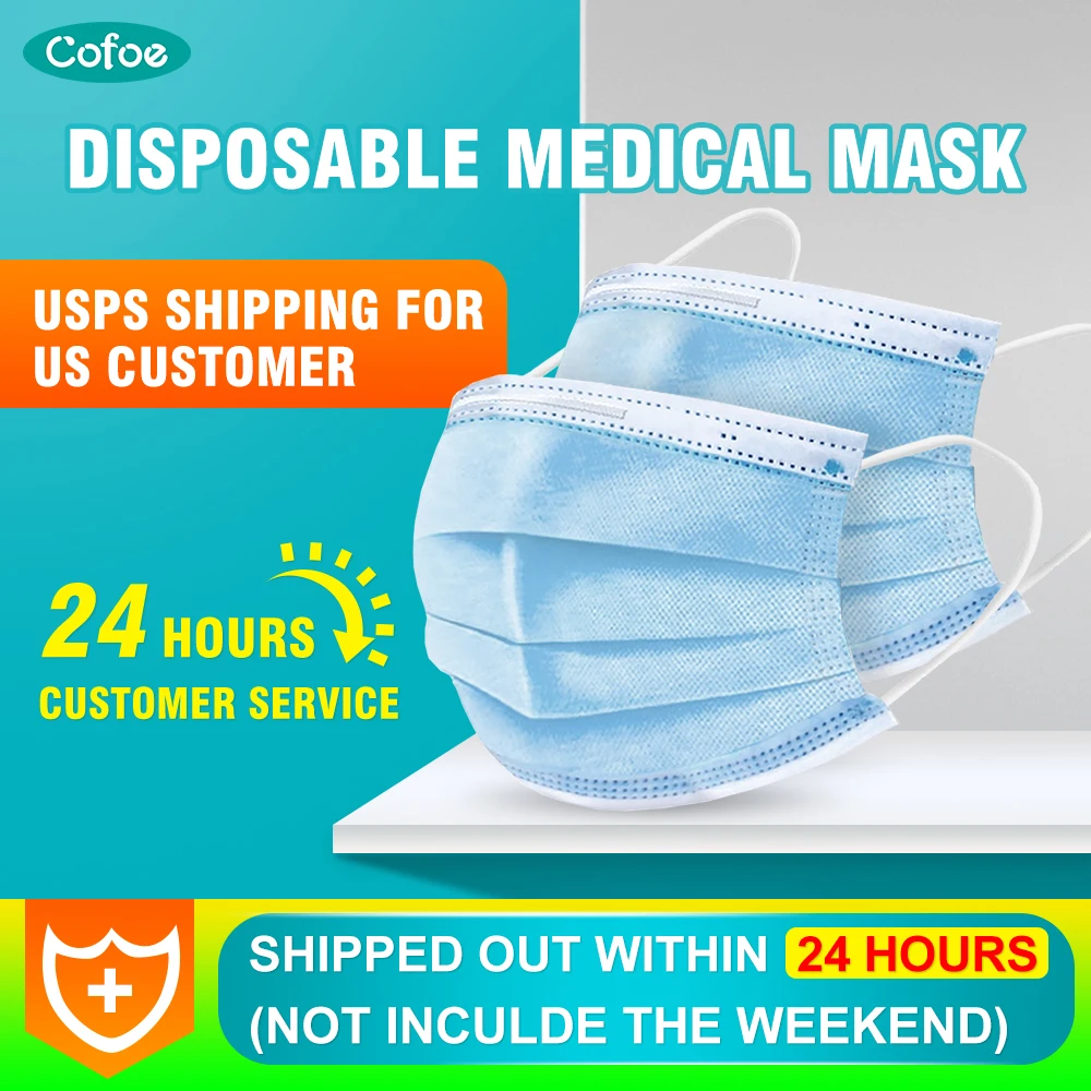 

Cofoe masks medical masks disposable 3-layer filter dustproof earhook nonwoven masks shipped 24 hours