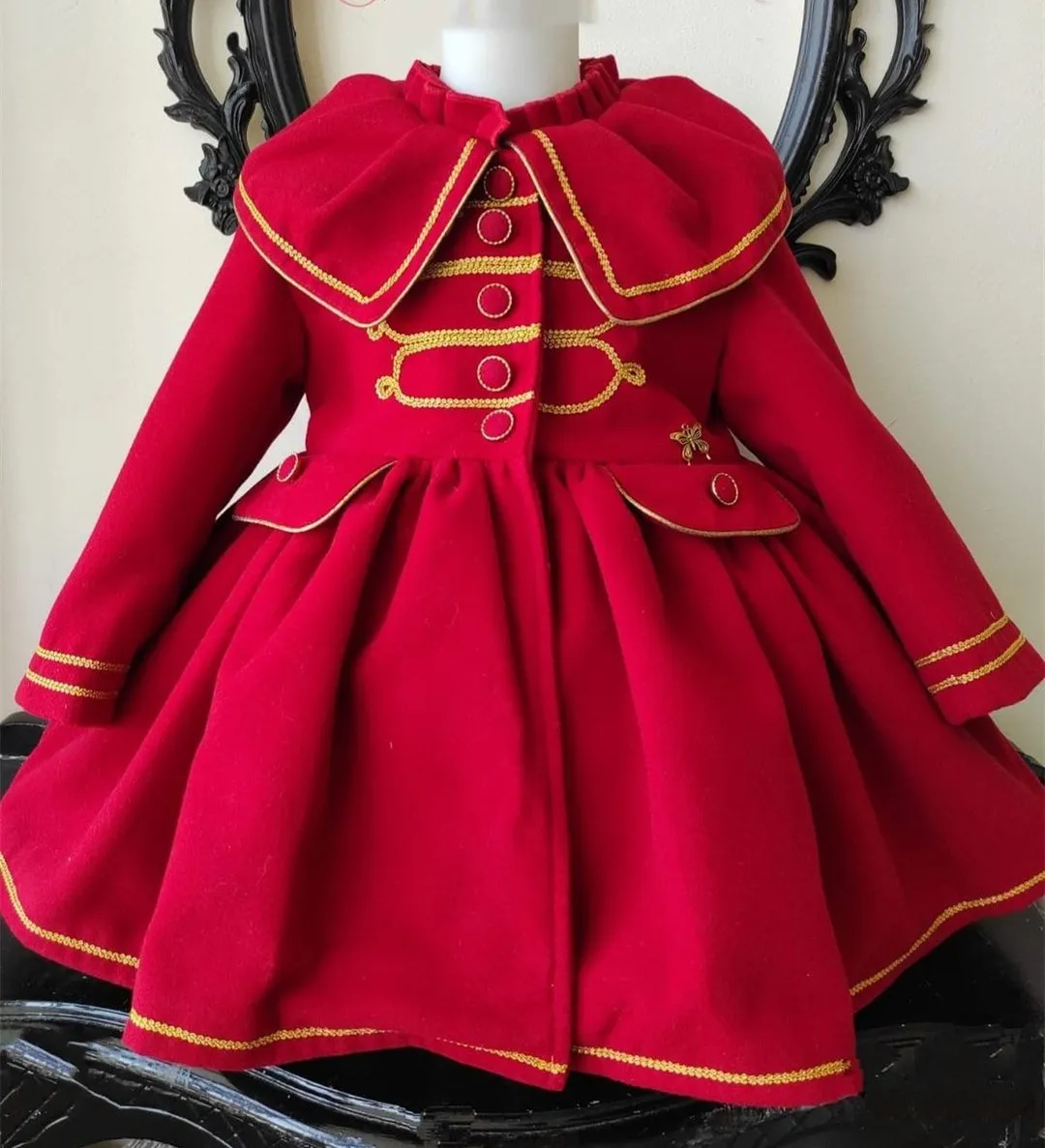 Christmas Coat Red Girl Baby Girl Red Coat Spanish Wool Baby Coat