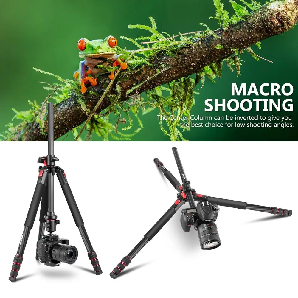 Neewer Camera Tripod Monopod Carbon Fiber with Rotatable Center Column-Portable Lightweight75 inches/191 Centimeters360 Degree