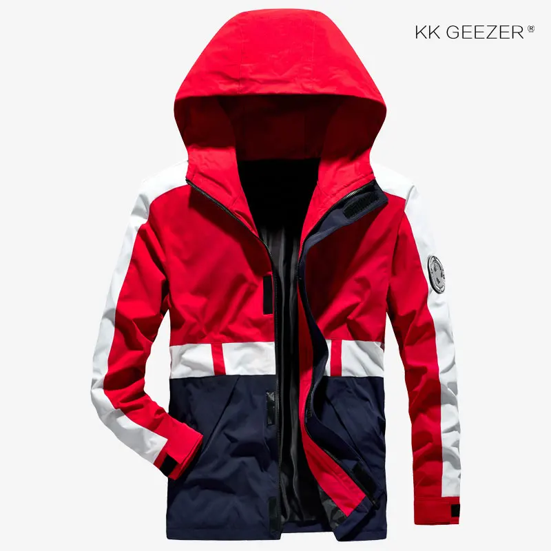 60% OFF Mens Jackets Spring Autumn Breathable Patchwork Waterproof Coat Bomber Male Jacket Windbreaker Casual Hooded Brand High Quality
