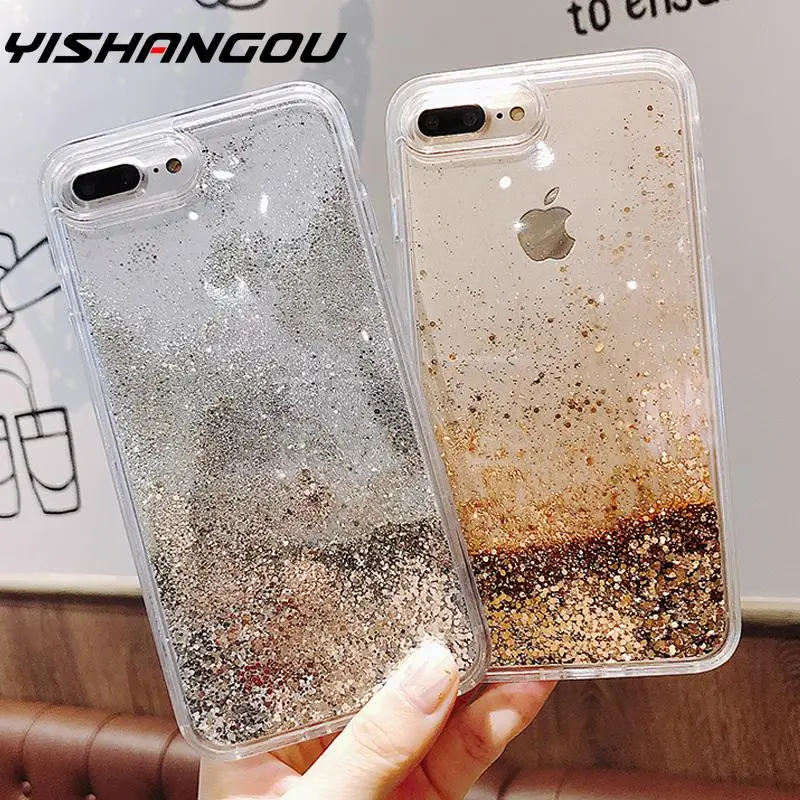 Bling Luxury Transparent Flowing Gold Foil Liquid Phone Case For iphone 6S 6 7 8 plus X XS 11 MAX XR Quicksand Cover Capa Fundas Bling Luxury Transparent Flowing Gold Foil Liquid Phone Case For iphone 6S 6 7 8 plus X XS 11 MAX XR Quicksand Cover Capa Fundas