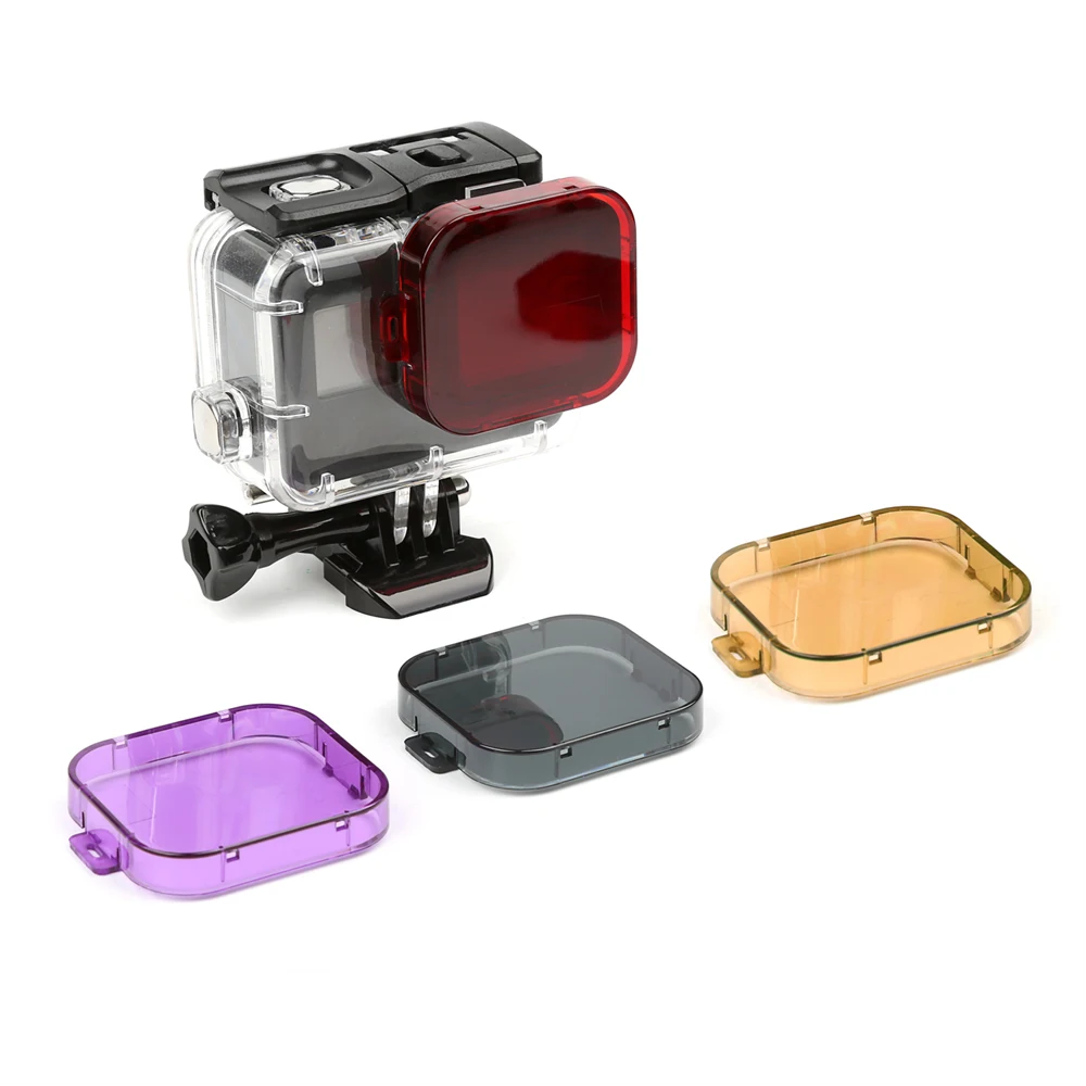Фильтр для дайвинга GoPro Hero 7 6 5 Черный Водонепроницаемый Чехол желтый фиолетовый