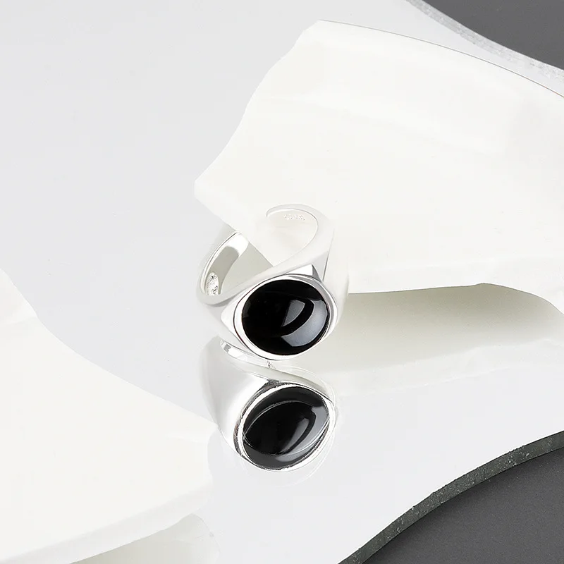 Silberner Siegelring Damen Stilvoller Runder Schmuck Geschenk_voghion.com