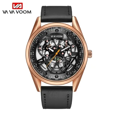 

VAVA VOOM Men Quartz Watch Casual Leather Strap Wristwatch for men Military Sport Watches mens Business Relogio Masculino