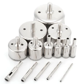 

14Pcs Diamond Coated Hole Saw Cutter Marble Drill Bit 3/5/6/8/10/12/16/18/20/30/40/50/60/70mm Power Tools Set For Tiles Glass