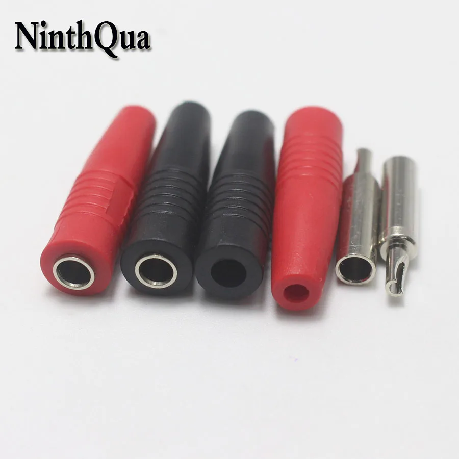 

100pcs Brass 2mm / 4mm Banana Female Insulated Jack Plug Wire Solder Connector power connector terminal extension