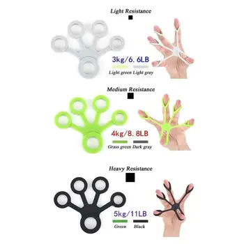

Silicone Finger Puller Ring Tension Ring Five Finger Training Rehabilitation Equipment Sector Rallys