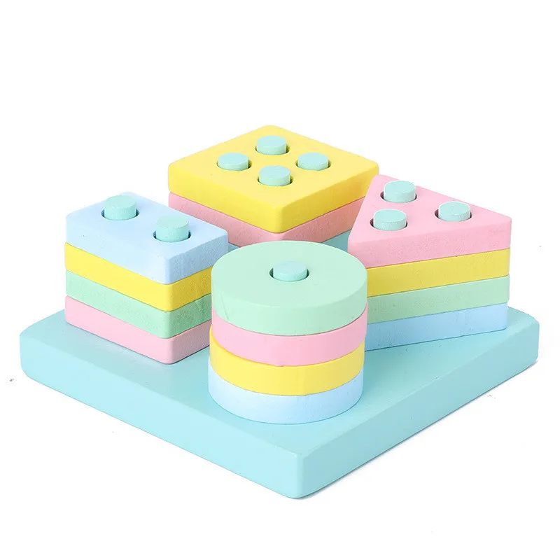 BalleenShiny Детские деревянные игрушки 3D головоломки строительные блоки Дети математические игры игрушки Дети Ранние развивающие игрушки подарки для детей - Цвет: 2