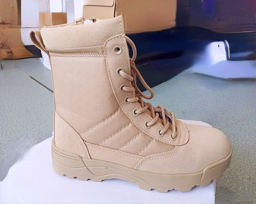 Botas planas de policía militar para niños, zapatos tácticos swat, ropa de  soldado, color negro, Otoño e Invierno - AliExpress