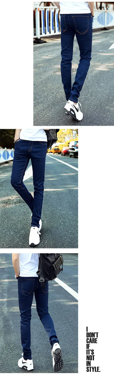 5 Colors 2021 New Korean Slim Fit Feet Stretch Jeans Men's Blue Pencil Pants Black Skinny Jeans Men's High Waist Jeans designer jeans for men