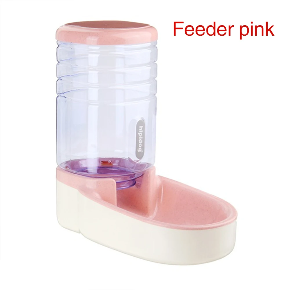 Pink Feeder Питомец фонтаны питомец кормушка для домашних животных креативный многофункциональный автоматический пластиковый 3.8л Нескользящая чаша - Цвет: Pink Feeder