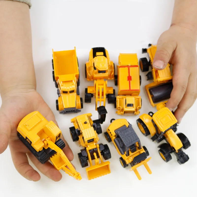 Hao yu Inertia Model Mini Alloy Engineering Vehicle Excavator Toy Car 16