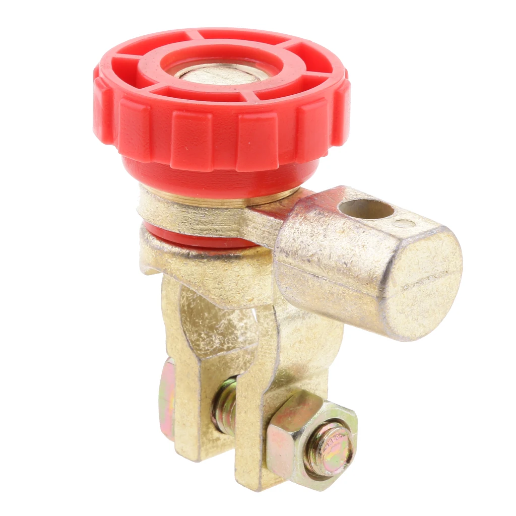 Car Heavy Duty Battery Disconnect Isolator Cut Off Switch Battery Terminal Link Golden Metal Copper Plating Alloy