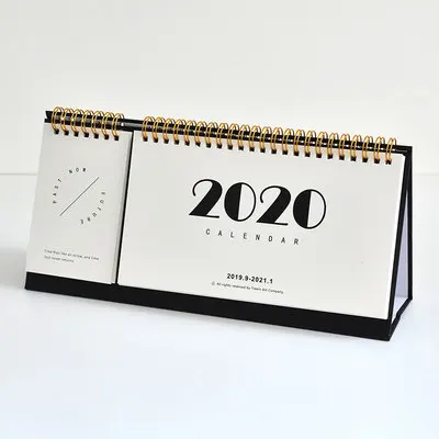 A Simple Black and White Series Desk Calendar DIY Note Memo Coil Calendars.09-.12 Daily Schedule Planner - Цвет: A